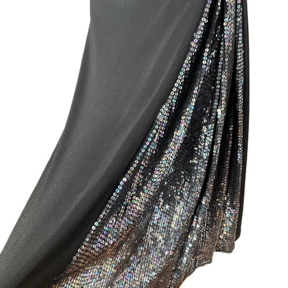 Herve Leger Paris Black Sequin Panel Open-Back Knit Dress-Size M - Picture 10 of 11